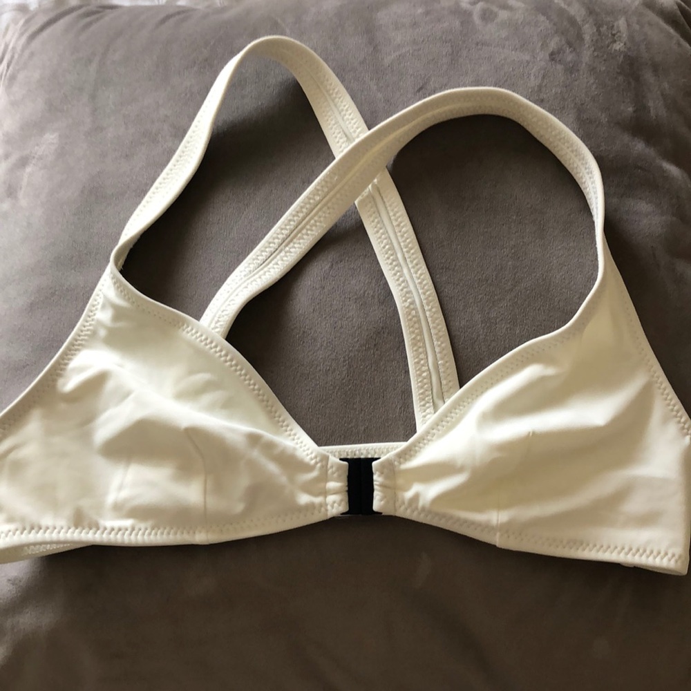 Solid & striped bikini top